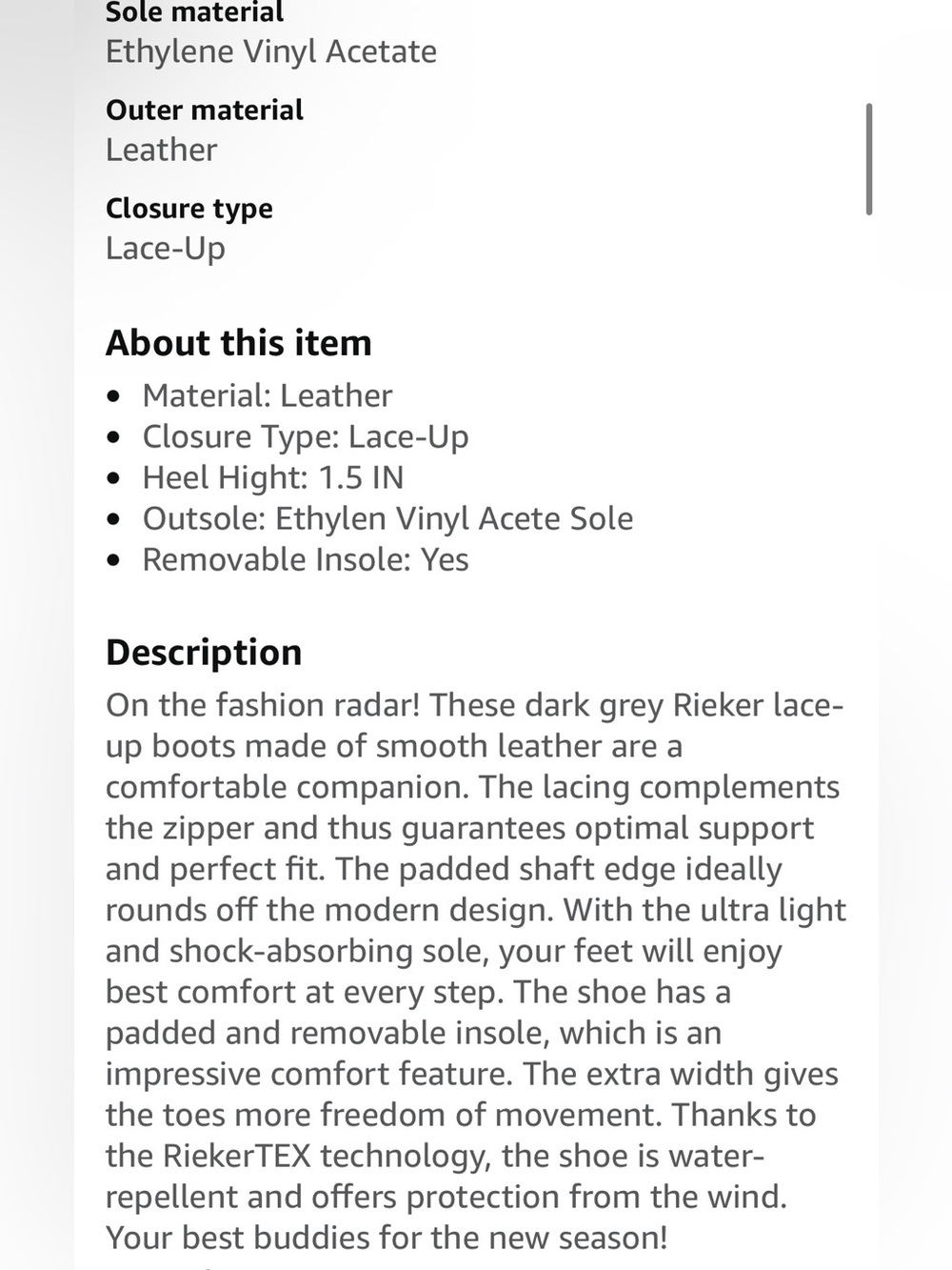 NWOB! Rieker N1305 HEIKE Women’s Water Resistant Boots,9.5,Basalt/Orange Multi - Picture 15 of 15
